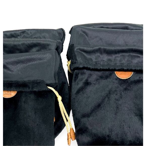 Vintage Shoe Dust Bags Tauer Johnson Lot 6 Black Velveteen Cord Pulls Logo - Picture 6 of 8